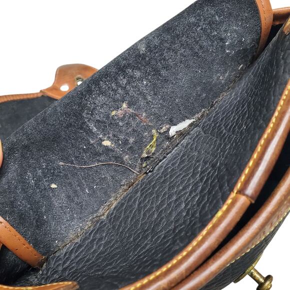 Vintage Dooney & Bourke Cavalry Spectator Bag Black Pebbled Leather - Picture 7 of 15